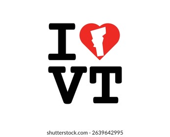 creative i love Vermont design, vector illustration, isolated on transparent background