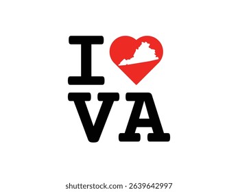creative i love Virginia design, vector illustration, isolated on transparent background