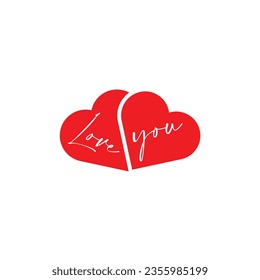 Creative love you sticker design template design illustration