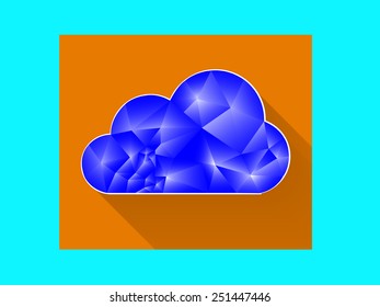 Creative low poly cloud background. Vector illustration.