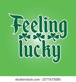 creative lucky typography logo with clovers for good fortune branding