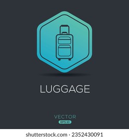 Creative (luggage) Icon, Vector sign.