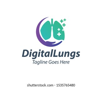 Creative Lungs Care logo Template, Healthy Lungs logo design