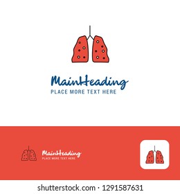 Creative Lungs  Logo Design. Flat color Logo place for Tagline. Vector Illustration