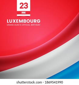 Creative Luxembourg flag on fabric texture. Vintage style national day background