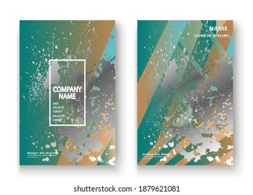Diseño creativo lujoso y rico de marco de carátula pintura plateado, ilustración vectorial de brillo gris. Invitación de plantilla abstracta de color turquesa. Fondo de la tarjeta de saludo con forma geométrica de patrón rayado