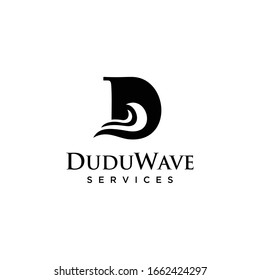 Creative luxury abstract D sign with sea water wave Logo icon Template
