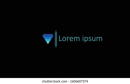 Creative luxury abstract Diamond Concept Logo Design Template vector icon with blue colour, Crystal logo for boutique and jewelery business