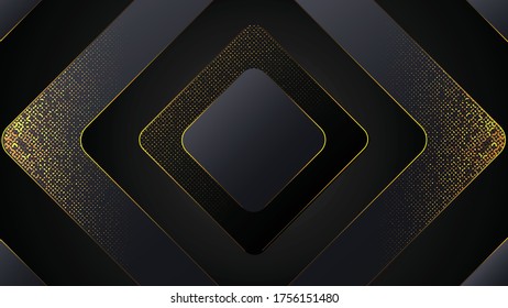 Kreative luxuriöse schwarze, dunkle minimale Geometrie mit dynamischen Formen abstrakte Hintergrund-Tapete. Trendy Eps10 Vektorgrafik.