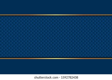 Creative Luxury Dark Blue Background with Golden Line Shape Design
