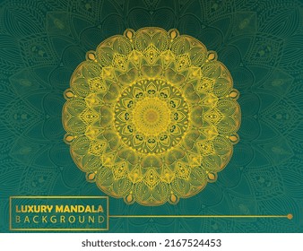 Decoración creativa de lujo mandala con un diseño arabesco dorado. mandala decorativa para una invitación, impresión, portada, folleto y volante.