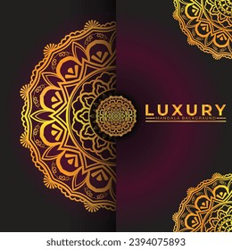 Creative luxury decorative mandala background and golden color  mandala for print
