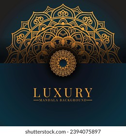 Creative luxury decorative mandala background and golden color  mandala for print