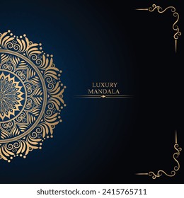 Creative luxury decorative mandala background .mandala with golden colour pattern. Mandala for print, poster, cover, brochure, flyer, banner ,wedding card , book cover .mandala background .