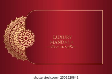 Creative luxury decorative mandala background .mandala with golden colour pattern. Mandala for print, poster, cover, brochure, flyer, banner ,wedding card , book cover .red mandala background .