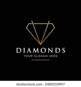 Diseño creativo de logotipo de diamante de lujo. Logo para negocios, joyas, marcas y empresas.