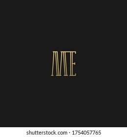 Creative luxury elegant trendy unique artistic black and golden color ME EM M E initial based letter icon logo.