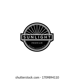 Creative luxury emblem sunlight sign abstract logo design illustration