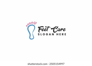 creative luxury feet care symbol logo vector design template with colorful, line art and elegant styles. footstep therapy and medical care logo iconic design vector ideas isolated on white background