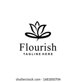 Creative luxury flower sign abstract logo design template.