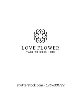 Creative luxury flower sign abstract logo design template.