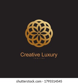 creative luxury gold design logo. vector illustration