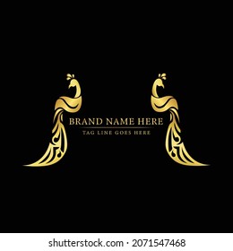 Creative Luxury  Gold peacock logo