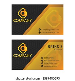 Creative Luxury graphic gold black Name Business Card modern minimalist template design