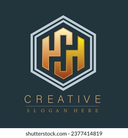 Creative and luxury HC logo design vector concept