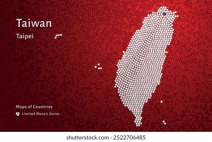 Creative Luxury Hexagon Mosaic Design of Taiwan Map, Featuring Taipei