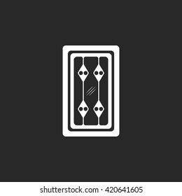 Creative luxury house window design sign  simple icon on background