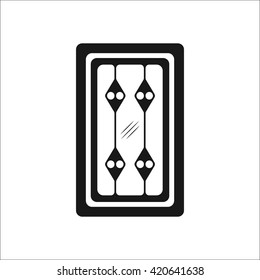 Creative luxury house window design sign  simple icon on background