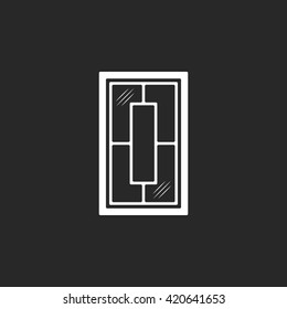 Creative luxury house window design sign  simple icon on background
