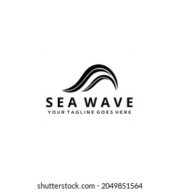 Creative luxury Illustration  abstract sea water wave logo icon template