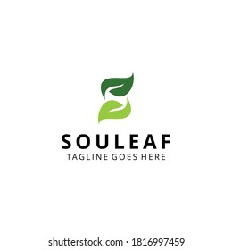 Creative Luxury leaves nature with S sign logo design logo template