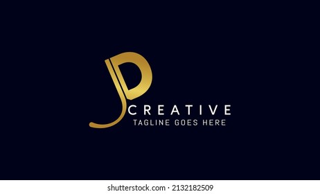 Diseño creativo de logotipo de letra lujosa D monograma, Signo de icono de vector abstracto de letra inicial D, aislado en fondo oscuro.