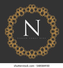 Creative Luxury Letter Logo; Simple and elegant floral design logo; Elegant linear luxury vector logo design