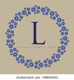 Creative Luxury Letter Logo; Simple and elegant floral design logo; Elegant linear luxury vector logo design