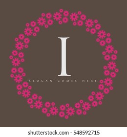 Creative Luxury Letter Logo; Simple and elegant floral design logo; Elegant linear luxury vector logo design
