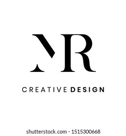 Creative luxury letter MR logo design vector black illsutration template