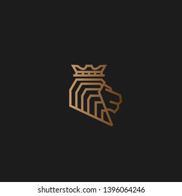 creative luxury lion logo design for fashion and lifestyle bussiness