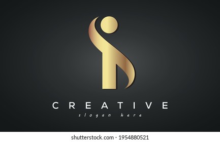 I creative luxury logo with gold