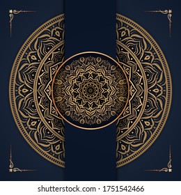 Creative luxury mandala background with golden arabesque decoration