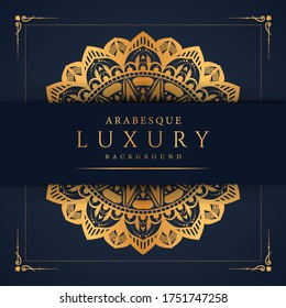 Creative luxury mandala background with golden arabesque decoration
