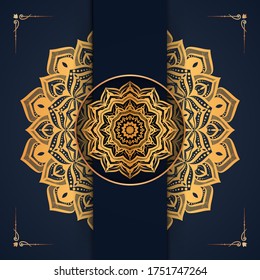 Creative luxury mandala background with golden arabesque decoration
