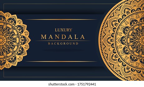 Creative luxury mandala background with golden arabesque decoration