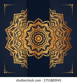Creative luxuriöse Mandala-Hintergrund mit goldener arabischer Dekoration
