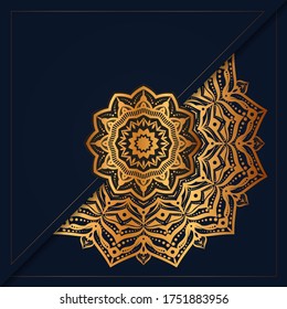 Creative luxury mandala background with golden arabesque decoration
