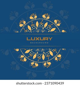 Diseño creativo de Mandala de lujo en color dorado.
