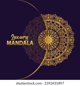 Creative luxury mandala design template with gorgeous arabesque pattern style background for card, cover, print, poster, flyer, banner, brochure.